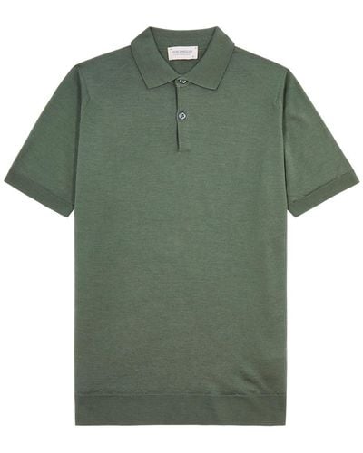 John Smedley Payton Wool Polo Shirt - Green