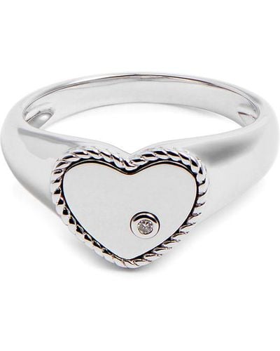Yvonne Léon Baby Chevaliere 9kt White Gold Pinky Ring