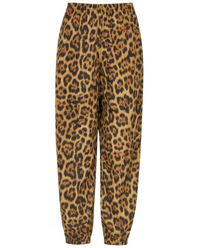 T By Alexander Wang Alexanderwang. T Leopard-print Shell Track Trousers - Natural