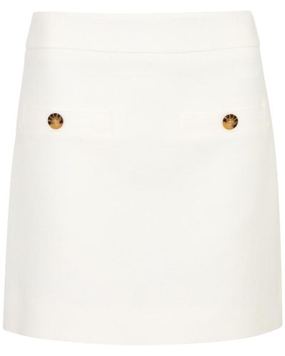 Veronica Beard Emar Stretch-Cotton Mini Skirt - Natural