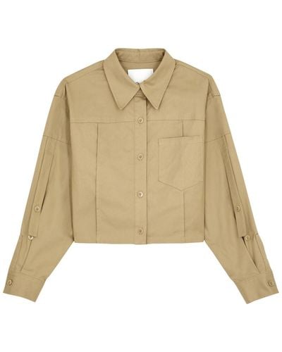 3.1 Phillip Lim Cropped Stretch-cotton Shirt - Natural