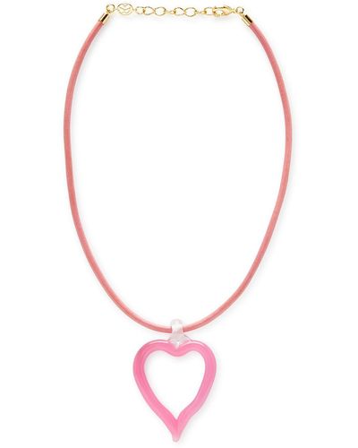 SANDRALEXANDRA Heart Of Glass Xl Leather Cord Necklace - Pink
