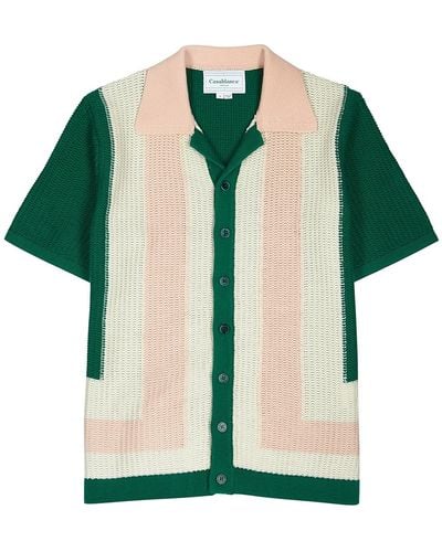 Casablancabrand Knitted Striped Shirt - Green