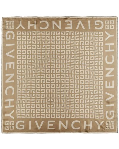 Givenchy Logo-print Silk Scarf - Natural