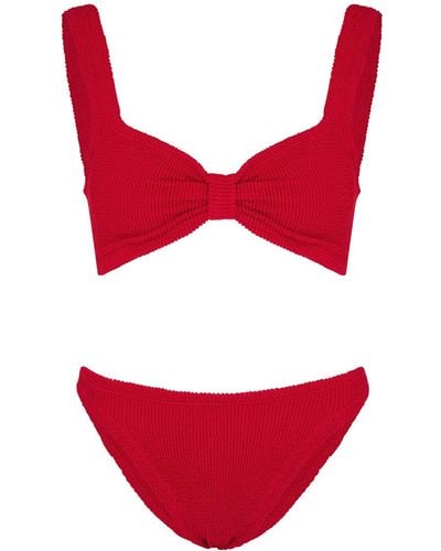 Hunza G Bonnie Seersucker Bikini - Red