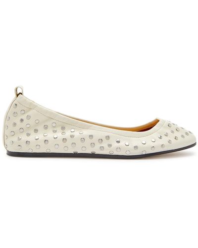 Isabel Marant Belna Studded Leather Ballet Flats - Natural