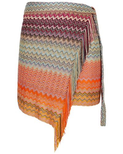 Missoni Zigzag-intarsia Knitted Sarong - Orange