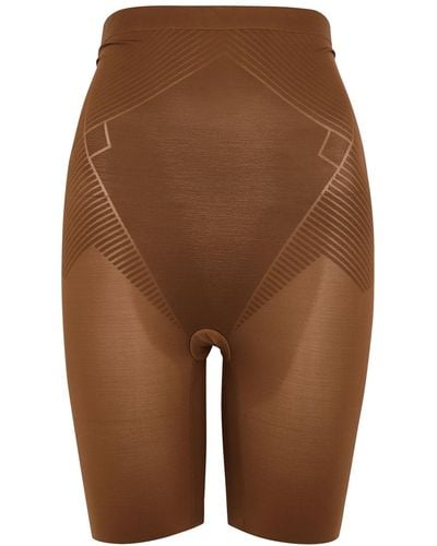 Spanx Thinstincts 2.0 High-Waist Mid-Thigh Shorts - Brown
