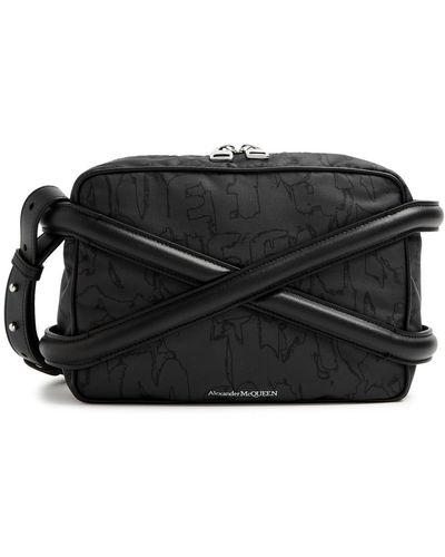 Alexander McQueen Harness Printed Nylon Cross-body Bag - Black