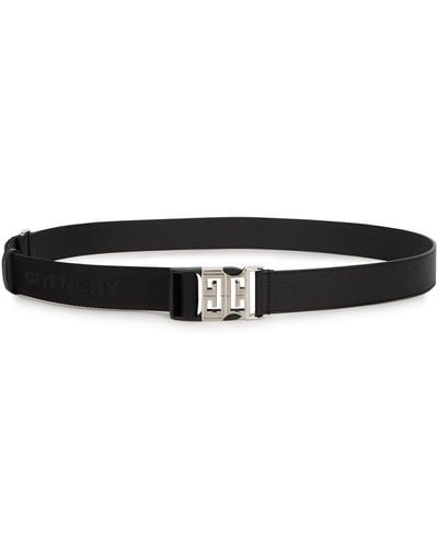 Givenchy 4g Canvas And Leather Belt - Black