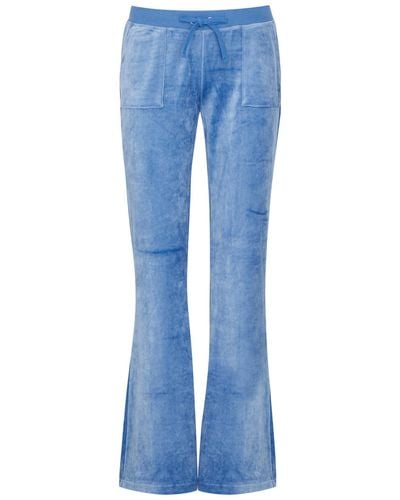 Juicy Couture Caisa Logo Velour Sweatpants - Blue