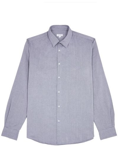 Sunspel Cotton Oxford Shirt - Purple