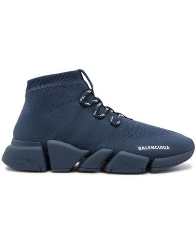 Balenciaga Speed 2.0 Stretch-knit Sneakers - Blue
