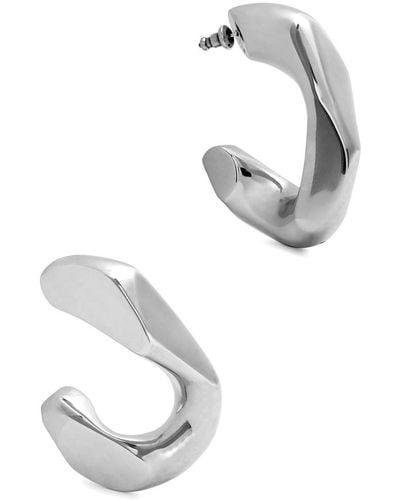 Alexander McQueen Chunky Chain Hoop Earrings - White