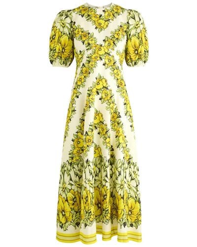 ALÉMAIS Gisela Printed Linen Maxi Dress - Yellow