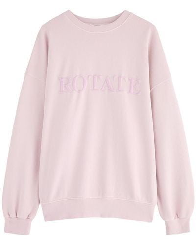 ROTATE SUNDAY Logo-Embroidered Cotton Sweatshirt - Pink