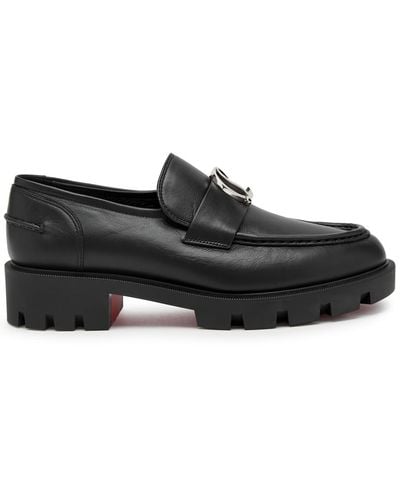 Christian Louboutin Moc Lug Leather Loafers - Black
