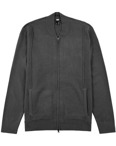 PAIGE Lowrie Knitted Bomber Jacket - Gray
