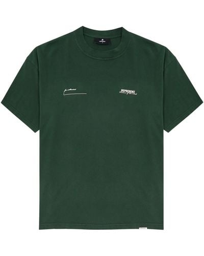 Represent Patron Of The Club Printed Cotton T-Shirt - Green