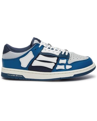 Amiri Skel Paneled Leather Sneakers - Blue