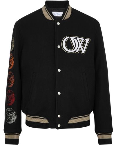 Off-White Men's World Logo Varsity Jacket - Bergdorf Goodman