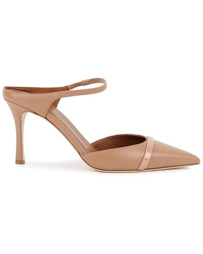 Malone Souliers Uma 80 Blush Leather Court Shoes - Brown
