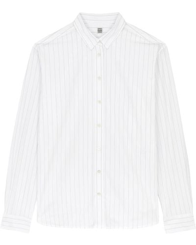 Totême Striped Cotton Poplin Shirt - White