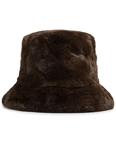 Jakke Hattie Faux Fur Bucket Hat - Black