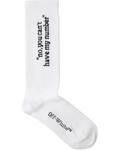 Off-White c/o Virgil Abloh Off- No You Can'T Cotton-Blend Socks - White
