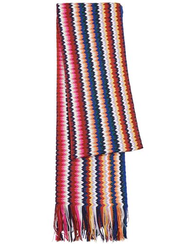 Missoni Zigzag-intarsia Wool-blend Scarf - Red