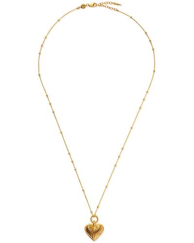 Missoma Ridge Heart 18kt -plated Necklace - Metallic