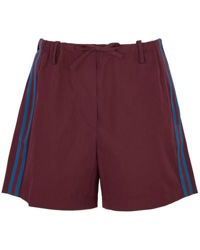 Dries Van Noten Penry Cotton Shorts - Purple