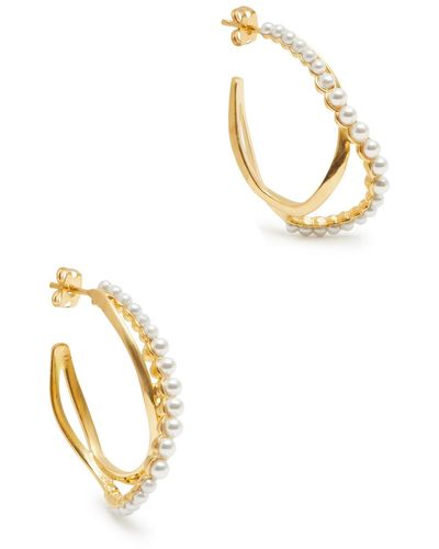 Joanna Laura Constantine Feminine Waves -plated Hoop Earrings - White