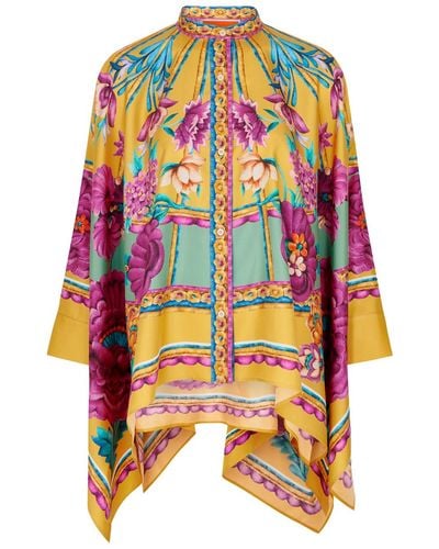 La DoubleJ Foulard Floral-Print Satin-Twill Shirt - Multicolor