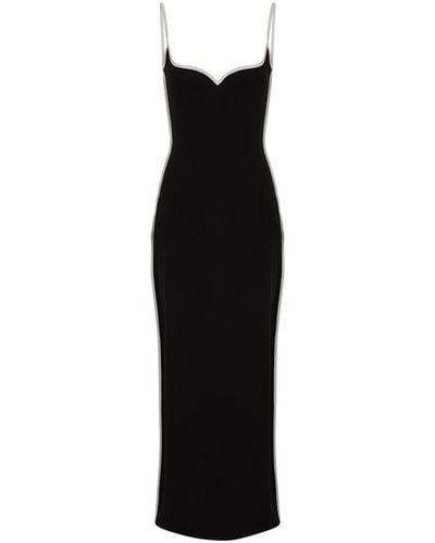 Paris Georgia Basics Heart Crepe Midi Dress, Dress, And, Slim Fit - Black