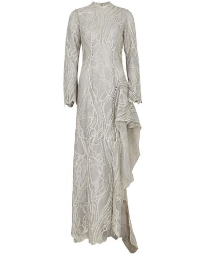 Jonathan Simkhai Alda Embroidered Tulle Gown - Grey