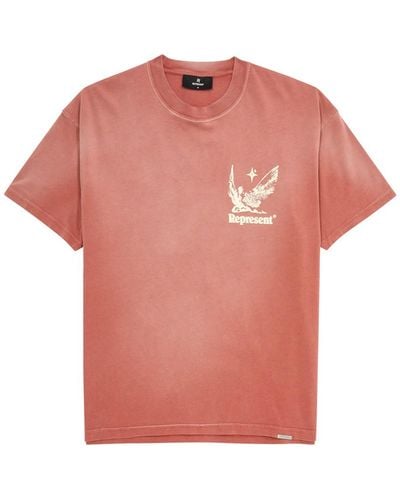 Represent Spirits Of Summer Printed Cotton T-Shirt - Pink