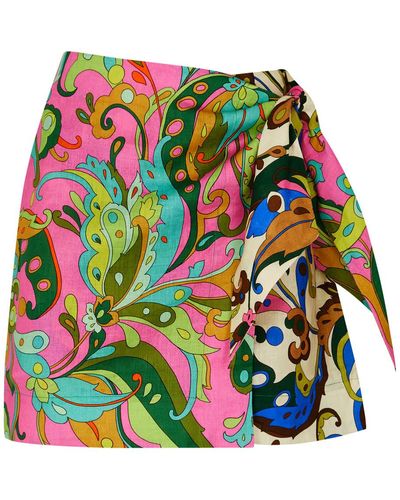 ALÉMAIS Yvette Printed Linen Mini Skirt - Multicolor