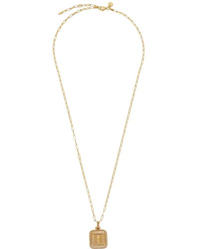 Daisy London Palm Leaf 18kt -plated Locket Necklace - White