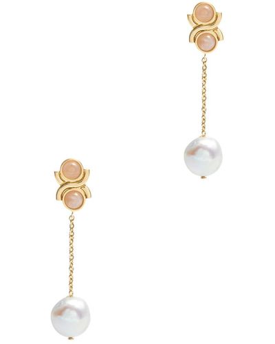 Chloé Marcie Embellished Drop Earrings - White