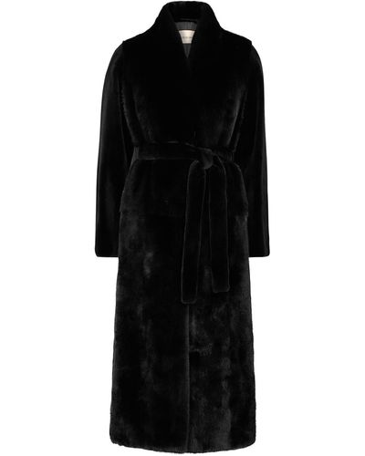 Black Yves Salomon Coats for Women | Lyst