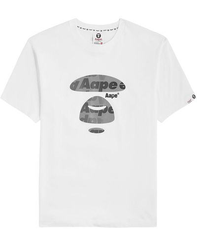 Aape Logo-Print Cotton T-Shirt - White