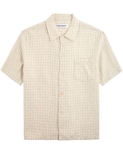 Our Legacy Checked Seersucker Shirt - White