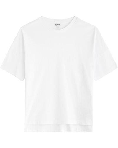 Loewe Anagram-Embroidered Cotton T-Shirt - White
