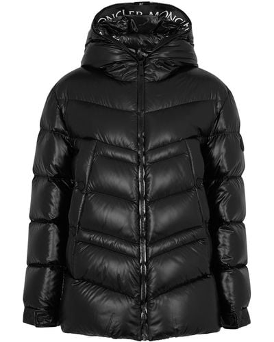 Moncler Clair Quilted Glossed Shell Jacket - Black