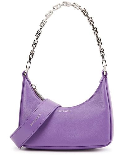 Givenchy Moon Cut Out Mini Leather Shoulder Bag, Shoulder Bag, - Purple