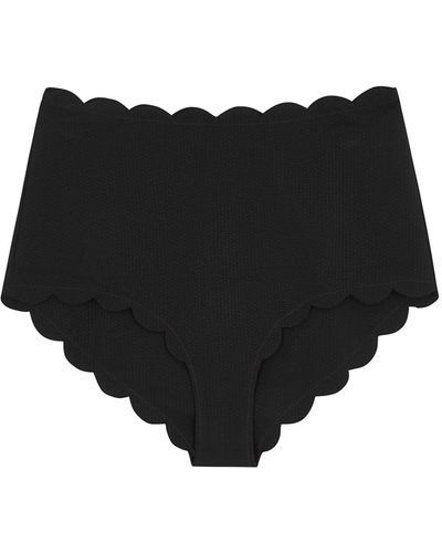 Marysia Swim Santa Monica Scalloped Bikini Briefs - Black