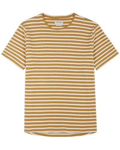 Oliver Spencer Conduit Striped Stretch-cotton T-shirt - Orange