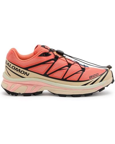 Salomon Xt-6 Panelled Mesh Trainers - Red