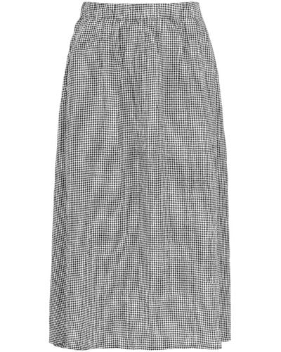 Eileen Fisher Checked Midi Skirt - Grey